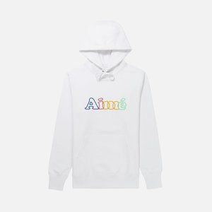 Aimé Leon Dore 20 Oz Terry Embroidered Logo Hoody White
